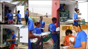 entrega de produtos agrícolas na Escola Jovino Santos
